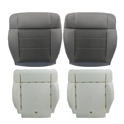 Cubierta de asiento inferior delantera gris y cojín de espuma para Jeep Wrangler Sahara 2008-2010 Foto 1 de 4