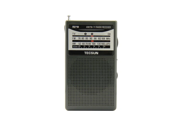 TECSUN R-218 AM / FM Pocket Radio GREY + English Manual  - Image 1 of 4
