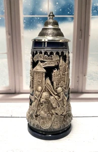 Deutschland Germany Jousting Knights Beer Stein Cobalt Ltd Edition #2 - Picture 1 of 10