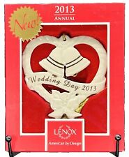 Lenox Wedding Day 2013 Annual Christmas Ornament Bells 3.75” Original Box  NEW