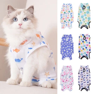 Pet Surgery Post Operative Clothes Cat Recovery Suit Cotton Dog Care Pajamas ^ - Picture 1 of 22