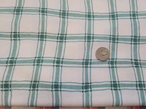 DECORATOR  FABRIC - SAGE GREEN & WHITE PLAID - 44 X 1.25 YDS - Picture 1 of 3