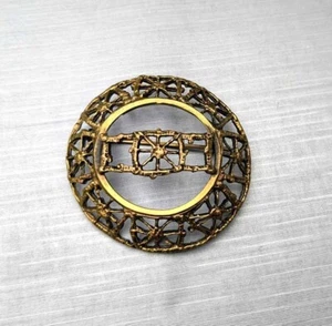 Pentti Sarpaneva brooch pin  Turun Hopea Finland Pitsi bronze Nordic - Picture 1 of 4