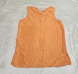Diane Von Furstenberg Tank Top Womens Medium Orange Silk Color Authority - Picture 1 of 5