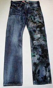 Selvedge Noir PRPS nuovo senza etichette made in Japan campione di fabbrica P73P04PBL lavaggio scuro 32x34 - Foto 1 di 10