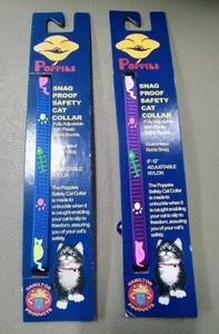 HAMILTON "Poppies" Adjustable Safety Cat Collar with Bell 3/8" x 8-12" Lot of 6 - Picture 1 of 5