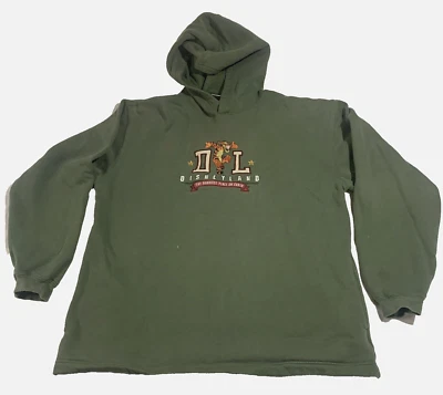 Толстовка с капюшоном Disneyland Tigger большая зеленая DL с вышитыми карманами - Изображение 1 из 4