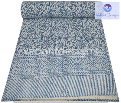 Colcha de algodón Kantha Block colcha vintage india manta Ralli Gudari Foto 1 de 4