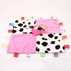 1 Baby Animal Tag Soother Towel Rattle Plush Toy Cow