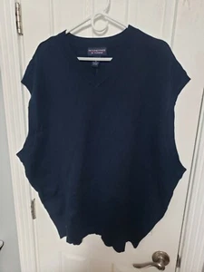 Roundtree & Yorke Sweater Mens 2XL Navy Blue Sleeveless Vest Cotton NEW - Picture 1 of 5