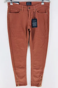 €169 GANT AUDREY Women Brown Orange Low Waist Narrow Leg Fit Cropped Jeans W27 - Picture 1 of 9