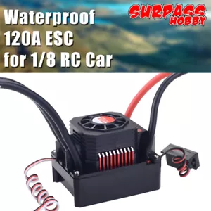 SURPASSHOBBY KK 120A ESC Waterproof for 1/8 RC Car 4076 4068 Brushless Motor - Picture 1 of 8