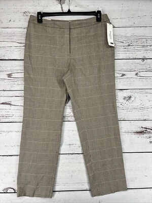 Calvin Klein Petite Plaid Print Slim Leg Ankle Pants 12P - Image 1 of 4