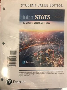 Intro Stats, Books a la Carte Edition by Paul Velleman, Richard D. De Veaux,... - Picture 1 of 1