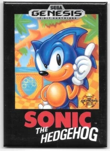 Sonic the Hedgehog Game 16 Bit Cartridge Image Refrigerator Magnet NEW UNUSED - Picture 1 of 1