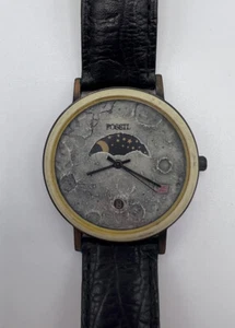 RARE! Fossil Moon Landing Watch WORKS! Sun Copper Japan FM-1815 Vintage - Picture 1 of 16