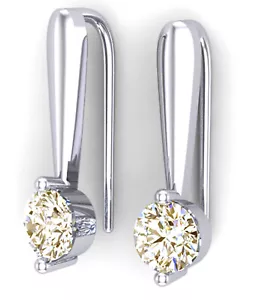 2.10 Ct Vvs1.,Golden Yellow Real Moissanite Diamond Dangle .925 Silver Earrings - Picture 1 of 3