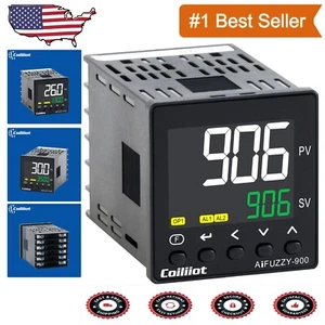 Advanced PID Thermostat with K Thermocouple and Dual Alarm System - Compact Size - Picture 1 of 10