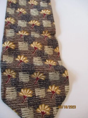 Zenga Gray Floral Silk Neck Tie Foto 1 de 2
