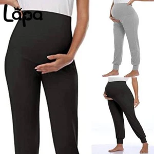Pregnant Womens High Waist Plain Maternity Joggers Casual Trousers Pants Bottoms - Picture 1 of 11
