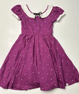 Omi Jo Well Dressed Wolf Size 8 Magenta Polka Dot Collared Dress - Picture 1 of 4