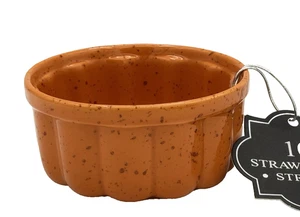 10 Strawberry Street Orange Pumpkin Ramekins - Ceramic Bakeware - NEW - Picture 1 of 3