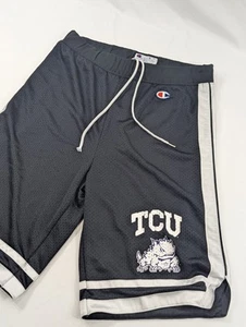 TCU Horned Toads  Football Champion Vintage Black Mesh Shorts Size Small - Picture 1 of 7