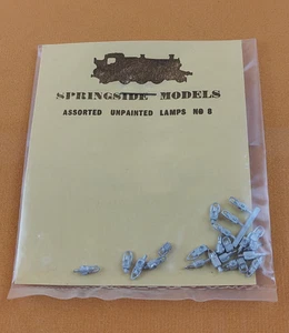 Springside No. 8 White Metal 4mm OO Gauge Assorted Unpainted Lamps x 22 - Picture 1 of 3