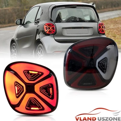LED Tail Lights For 2015-2019 Mercedez Benz Smart 453 Fortwo Forfour Smoked Lens - Image 1 of 4