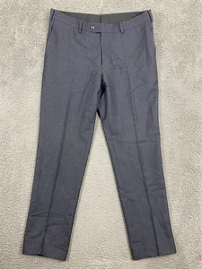 Suit Supply Soho F. LLI Cerruti Blue Traveller Wool Flannel Trouser Size 36x31 - Picture 1 of 10