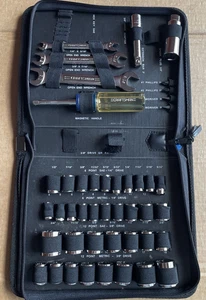 Craftsman USA 1/4 & 3/8" metrisch & SAE Reißverschluss Etui Steckschlüsselsatz 33853 unvollständig - Bild 1 von 18