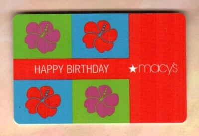 MACY'S ( Hawaii ) Happy Birthday, Hibiscus ( 2003 ) Gift Card ( $0 ) RARE - Image 1 of 2
