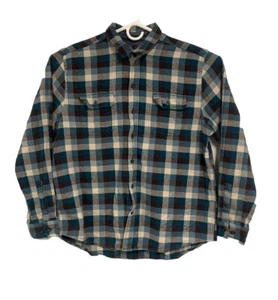 Woolrich Mens Long Sleeve Button Up Plaid Flannel Blue Black White Size XL - Picture 1 of 9