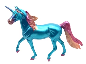 Breyer CM Custom Decorator Metallic Shimmer Unicorn Horse Model Classic Teal - Picture 1 of 14