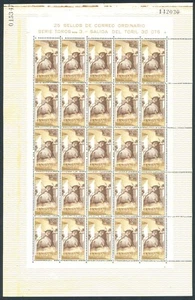 ESPAÑA - AÑO 1960 - EDIFIL 1257** - TAUROMAQUIA - PLIEGO COMPLETO - MNH - Picture 1 of 1