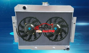 Aluminum Radiator+FAN For 1972-1986 79 78 77 Jeep CJ GM Chevy Config CONVERSION - Imagen 1 de 6