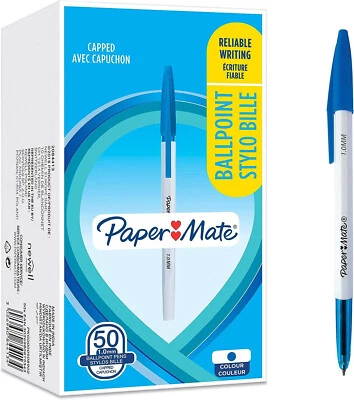 Paper Mate 045 Kugelschreiber 1.0mm Capped 50 Packung Blaue Tinte