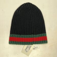 Gucci Black Red Green Vintage Beanie Hat Medium