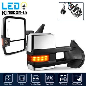 Power Heated Tow Mirrors for 2007-2013 Chevy Silverado Sierra 1500 2500HD 3500HD - Picture 1 of 11