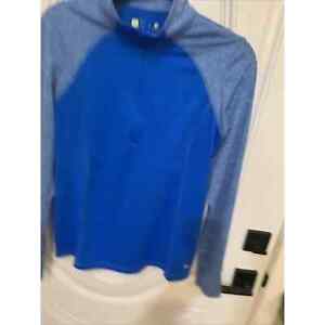 XERSION Med Running Track Jacket BLUE Long Sleeve Semi Fit Zipper Pullover