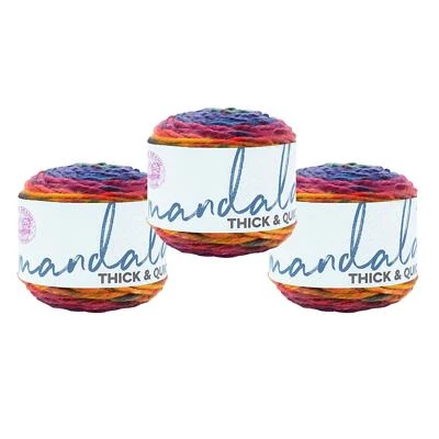 (3 Pack) Lion Brand Yarn 528-208AH Mandala Thick & Quick Bulky Yarn, Turbine