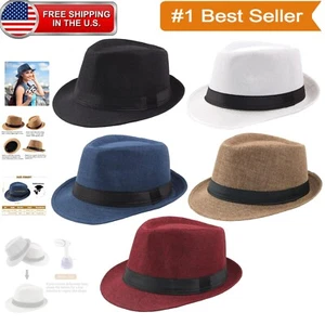 Elegant 5 Pack Fedora Style Sun Hats with UV Protection - Trendy Colors - Picture 1 of 9