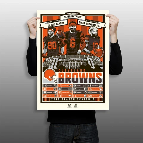 Cleveland Browns 2019 Season 18" x24" Limited Edition Serigraph (Printer Proof) Cover