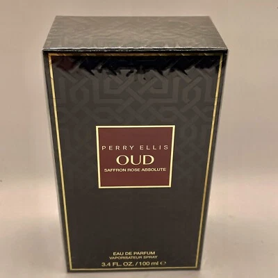 Perry Ellis OUD Rosa Azafrán Absoluto 3.4oz EDP Unisex Spray Raro-NUEVO Y SELLADO Foto 1 de 4