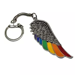 Gay Pride Keyring Angel Wing Transgender LGBTQIA++ Symbol Iconic Gay Pride Gift - Picture 1 of 11