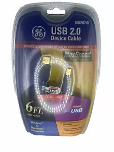 GE USB 2.0 Device Cable. High Speed 6ft Windows And Mac. Brand new inside box - Picture 1 of 7