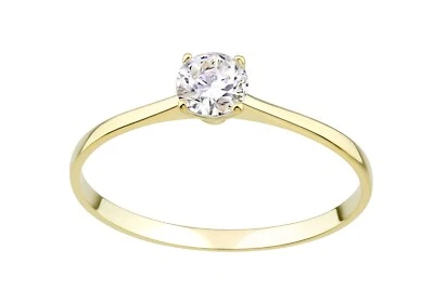 9ct Yellow Gold Solitaire Engagement Ring CZ Stone Set by Citerna - Image 1 of 4