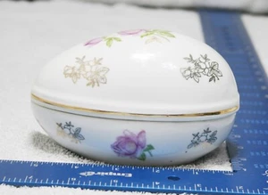 Caja baratija vintage Lefton China pintada a mano en forma de huevo rosa NE 2209 - Imagen 1 de 11