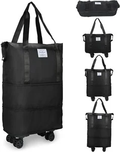 Rolling Duffle Bag Wheels, Expandable Foldable Duffle Bag with Wheels & Handle - Picture 1 of 12