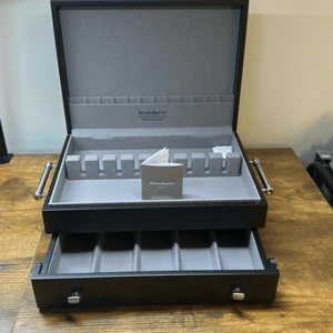 Reed & Barton Charcoal Wood Flatware Chest with Silver Hardware - Picture 1 of 13